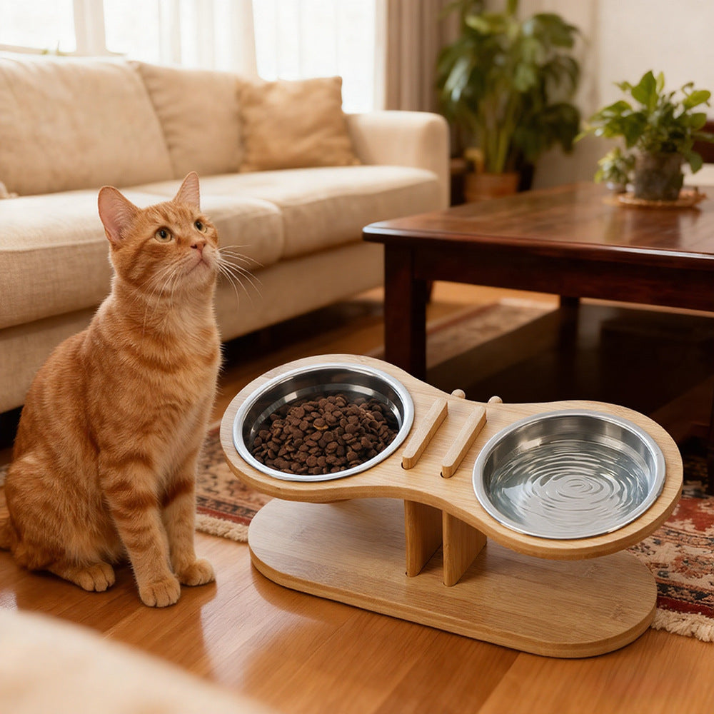 Adjustable Tilted Pet Feeding Bowl Stand: Enhance Your Pet's Dining Experience